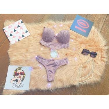 Imagem de Lingerie Kit 3 Conjuntos Calcinha Sutiã Com Bojo - S/ marca, Variadas,