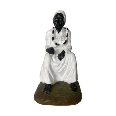 Imagem de Imagem Preta Velha Estátua Decoração Altar Umbanda - 20cm - Divino Emp