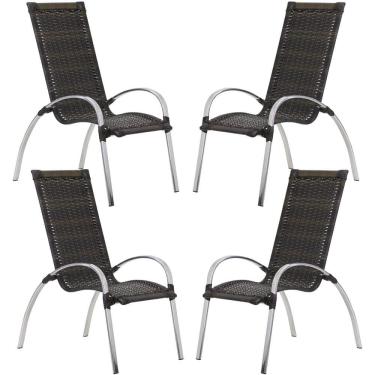 Imagem de Conjunto de Poltrona Em Alumínio Para Área Varanda, Piscina, Churrasqueira Trama