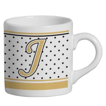 Imagem de Caneca Small Alfabeto Poá Branco 180ml - Cerâmica Regina