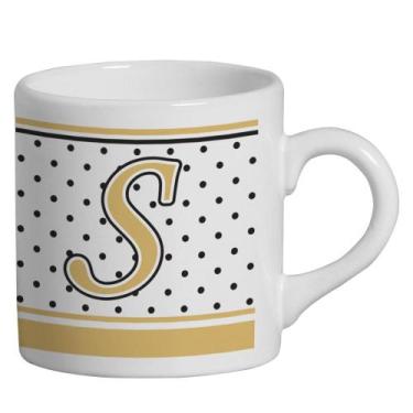 Imagem de Caneca Small Alfabeto Poá Branco 180ml - Cerâmica Regina