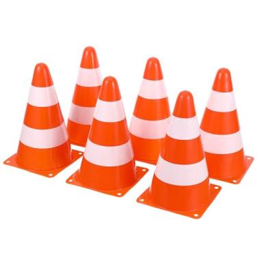 Imagem de Milisten 6 Cones De Trânsito Com Colares Refletivos Cones De Treinamento De Futebol Cones Laranja Controle De Tráfego Eventos De Construção Estacionamentos Calçadas (9 Polegadas)