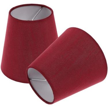 Imagem de Kichvoe Abajur Pequeno Com Clipe, 2 Peças De Tecido Vermelho Em Barril, Lâmpada Para Mesa, Lustre, Parede, Piso, Substituição