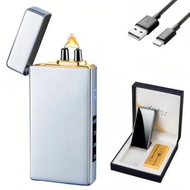 Imagem de NINSI Isqueiro elétrico inteligente, isqueiro de arco de plasma de pulso de alta potência com 4 modos de ignição, isqueiros eletrônicos à prova de vento, isqueiros USB recarregáveis com trava de