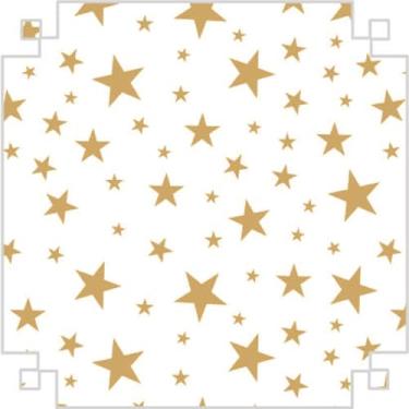 Imagem de Papel Crepom Fant Estrelinhas 48X200 Caixa C/40Un Ouro