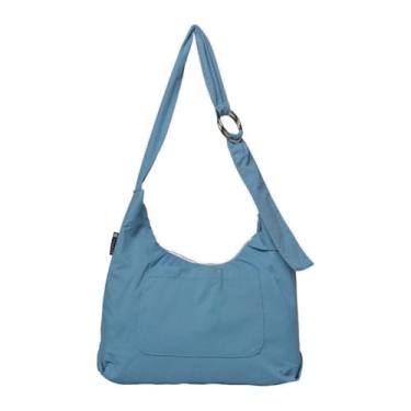 Imagem de Thread Wallets Bolsa folgada para mulheres e homens - Bolsa tiracolo crescente com alça ajustável e bolso com zíper, não estruturada e dobrável, Em Pó, Regular