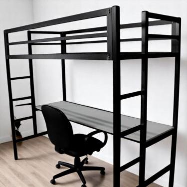 Imagem de Beliche Solteiro Aço/Ferro Com Escrivaninha Mdf Be-04