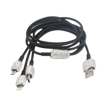 Imagem de Carregador De Carro USB Rosa Bling 5V 2.1A Adaptador Rápido De Porta D