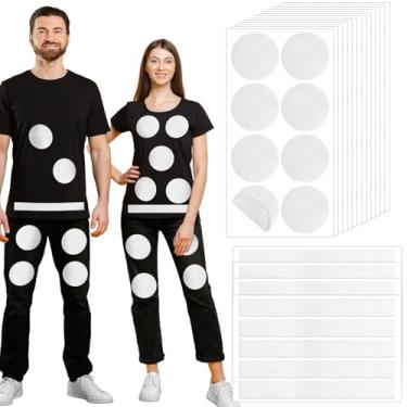 Imagem de Breling Fantasia de dominó faça você mesmo para Halloween, fantasia de grupo de Halloween, branca, autoadesiva, feltro de cassino, jogos noturnos, fantasia extravagante