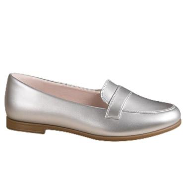 Imagem de Sapato Mocassim Feminino Infantil Juvenil Social Envernizado Feito à Mão (Prata, BR, Criança de 9 a 12 anos, Numérico, 32)