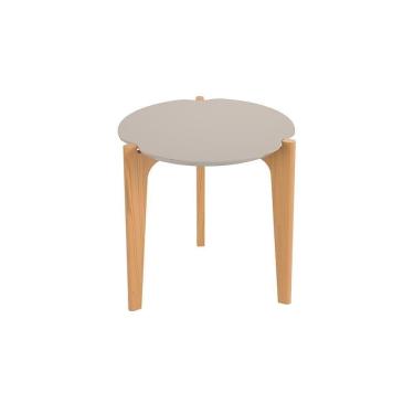 Imagem de Mesa Lateral Arredondada Guatemala Off White Freijó