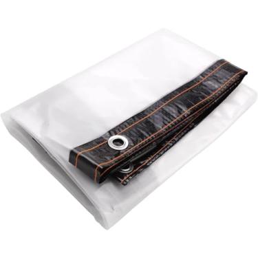 Imagem de Lona Transparente Resistente à Prova D'água Com Ilhós, 200x250cm Transparente à Prova D'água Pe Lona Planta Isolamento Pano De Galpão Para Pátio Ao Ar Livre, Clear, 150 * 300cm