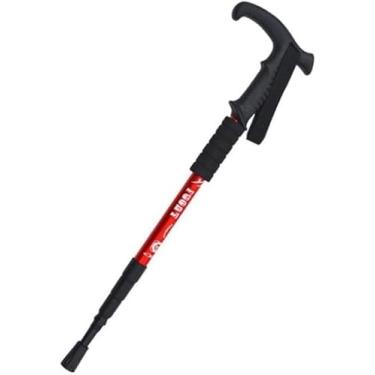 Imagem de Bastões De Trekking Ultra Leve Liga De Alumínio Amortecedor Alça Bastão De Trekking Dobrável Bengala Telescópica Ao Ar Livre Bastões De Montanhismo, Blue