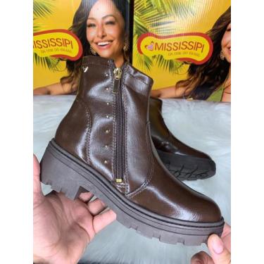 Imagem de Bota Feminina Mississipi Berteli Tratorada Ziper Conforto, Cacau, 36