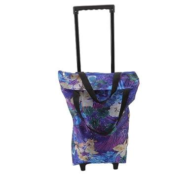 Imagem de Irfora Carrinho de Compras Dobrável de Rolamento Alto, Carrinho Pequeno Durável Com Roda para Camping, Viagem Curta, Carrinho de Tração Lavável