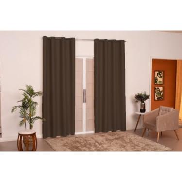 Imagem de Cortina Quarto Sala Antonella 2,00 x 1,80 com ilhós(marrom café)
