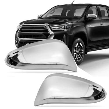 Imagem de Jogo Aplique Capa Cromada Retrovisor Nova Toyota Hilux 2017