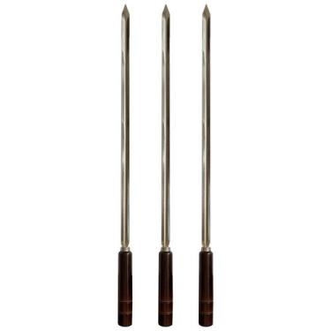 Imagem de Kit 3 Espetos Artesanais simples Inox P/ Churrasco - FD