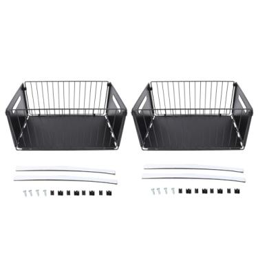 Imagem de Retirar o organizador de gabinete metal multifuncional flexível sob a pia rack slide para fora da gaveta para armários de cozinha material de ferro de armazenamento 2pcs Conjunto (Alto)