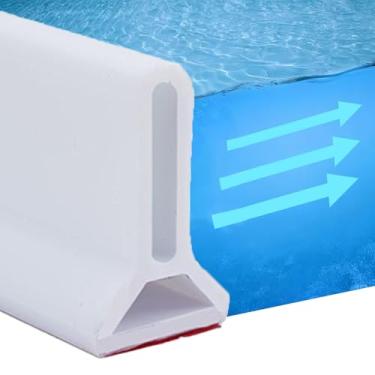 Imagem de Barreira de água de barragem de chuveiro dobrável para chuveiro e sistema de retenção e mantém a água dentro do limiar de separação seca e molhada adequada para banheiro e cozinha (118 polegadas