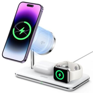 Imagem de UGREEN MFi-Certified 25W 3-in-1 Wireless Charging Station, 15W Fast Charging for iPhone 14/13/12 MagSafe Series, Compatible with Apple Watch, AirPods Series (No AC Adapter)