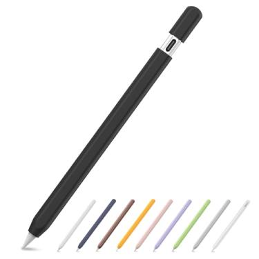 Imagem de SSS·GRGB Estojo de silicone ultrafino para Apple Pencil (USB-C) 2023, acessórios para Apple Pencil, toque duplo, capa para lápis de silicone (preta, 1 unidade)