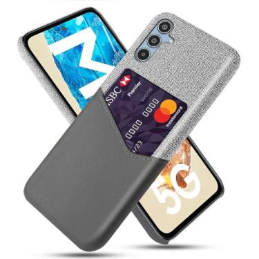 Imagem de Capa para Samsung Galaxy M35 5G,Tela e tampa de couro PU,Anti-deslizante,Resistência à impressão digital,Caso de proteção de 360°com 1 slot de cartão atrás-Gray