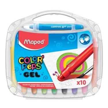 Imagem de Giz De Cera Fino Gel Retr.Color Peps Aquar 10 C - MAPED
