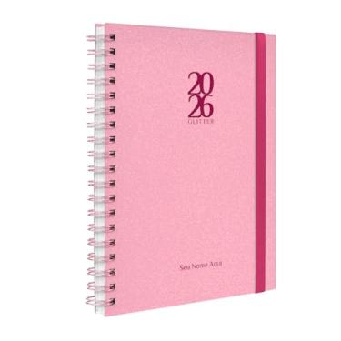 Imagem de Agenda Planner Semanal Plus 2026 Personalizada Solid Glitter Cores Rosa E Pink