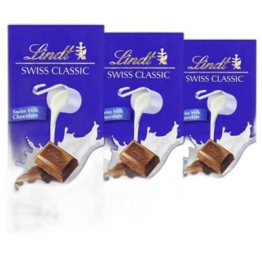 Imagem de Chocolate Ao Leite, Lindt Classic, 3 Barras De 100G