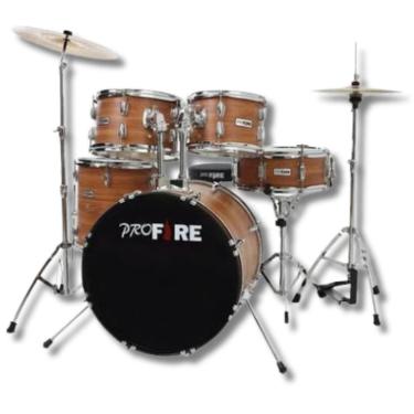 Imagem de Bateria Pro Fire Bumbo 18 Carvalho Hanover Cromada Completa