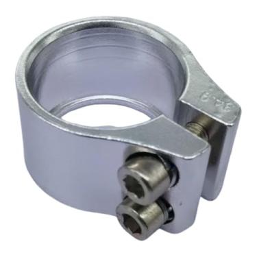 Imagem de menolana Grampo tensor de tubo de assento de bicicleta, componente confiável de 1,37" de substituição, grampo de selim de bicicleta de montanha, de tubo, Prata