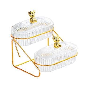 Imagem de KiBcsLic Fruteira para Sobremesas E com Tampa para Festas, Camada de 2 Limpeza, Tamanho real