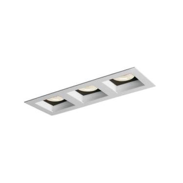 Imagem de Spot de Embutir Newline Flat para 3 Lâmpadas MR16 GU10 Bivolt  Branco 