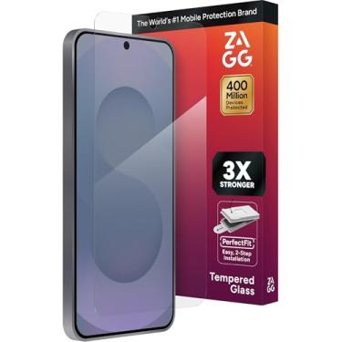 Imagem de ZAGG Película protetora de tela Glass+ Samsung Galaxy S25 FE – Proteção contra impactos extremos e quebras, resistente a arranhões, resistente a manchas, compatível com scanner de impressão digital