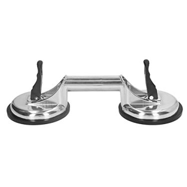 Imagem de Movimentador de Ventosa de Vidro, Carcaça de Liga de Alumínio Preto Prateado 80KG Sucção a Vácuo Elevador de Vidro Bomba Ergonômica de Curso único para Cerâmica (2 mandíbula)