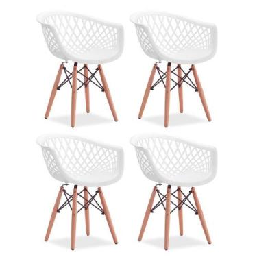 Imagem de Kit 4 Cadeiras Sala de Jantar Web Design Moderno e Confortável - La Mo