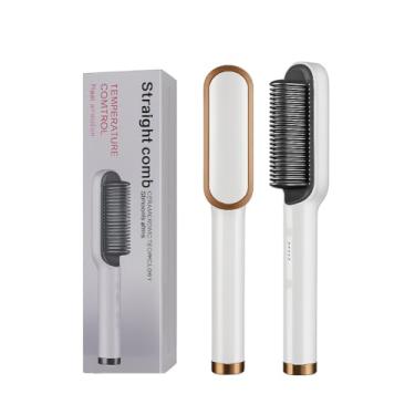 Imagem de HairLiss™ Pro 5 em 1 – Escova Alisadora Ânion de Cabelo 110V/220V (Bege) com Secagem Rápida