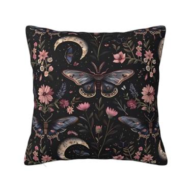 Imagem de Keebik Impressão artística de borboleta mística William Morris abstrato vintage floral veludo design capas de almofada decoração de casa arte déco capa de almofada para cama sofá sala de estar 45,7 x