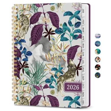 Imagem de Agenda 2026, agenda mensal e semanal para mulheres, janeiro de 2026 a dezembro de 2026, capa dura bonita agenda 2026 livro com abas, encadernação espiral, perfeito para escola, escritório, casa, 16 x