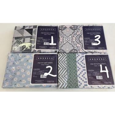 Imagem de Jogo de Cama Solteiro Microfibra 150 Fios Andreza