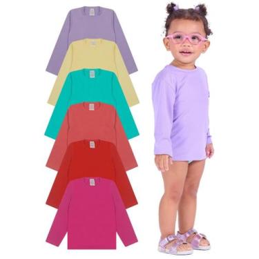 Imagem de Kit 2 Camisetas bebê Menina Proteção Manga Longa camisa termica menina
