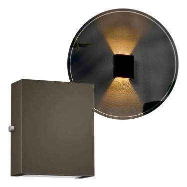 Imagem de 2X Arandela Mini Slim Externa Moderna Alumínio Mf143 Marrom