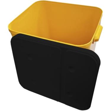 Imagem de Container Canister Tampa Black 15Kg Porta Ração Cachorro Gato Plástico Tampa Protege Furacão Pet(Amarelo)