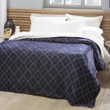 Imagem de Cobertor Com Sherpa Estampa Diamantes 2,20X2,40M Jolitex