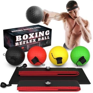 Imagem de Conjunto de bolas Boxing Reflex BURIUS com 4 bolas e 2 bandanas