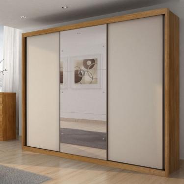 Imagem de Guarda Roupa Casal em MDF com Espelho 3 Portas de Correr Palazzo Novo Horizonte