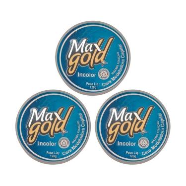 Imagem de Cera Capilar Maxgold Modeladora Incolor 120G - Kit Com 3Un
