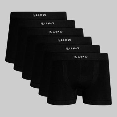 Imagem de Kit 6 Cuecas Lupo Boxer Micromodal Sem Costura 00661, Preto, M