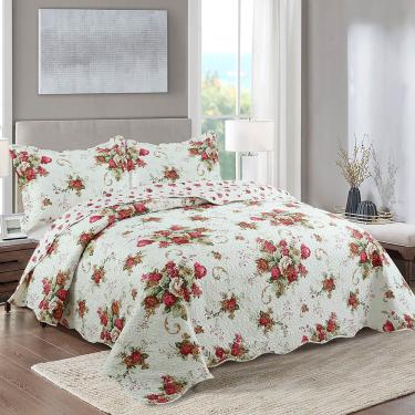 Imagem de Kit Cobre Leito Colcha Queen Boutik Dupla Face - Sofia